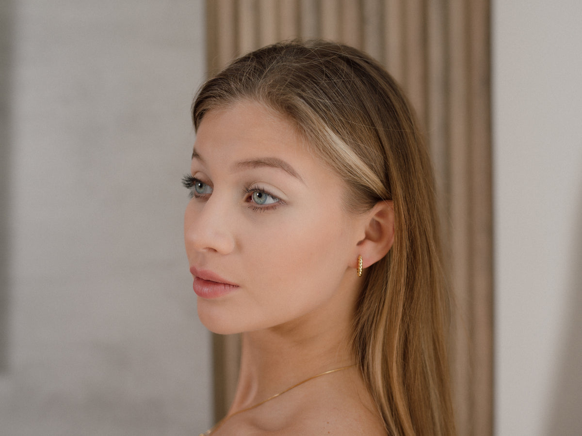 Gold Twisted Hoops