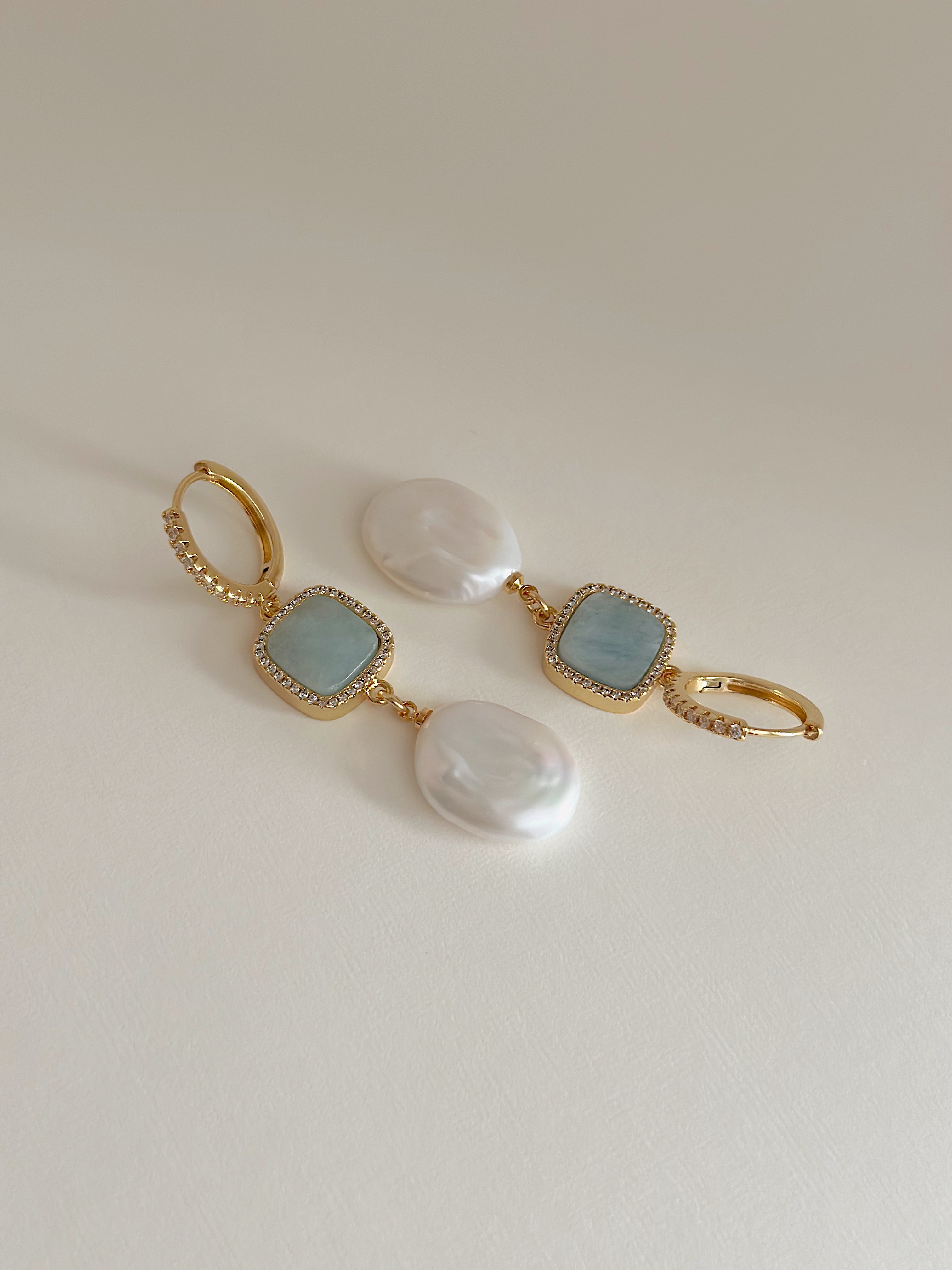 COVE blue agate earrings